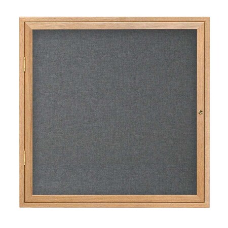 United Visual Products Triple Door Enclosed Radius EZ Tack Board, 72"x48", Gold/White UV70055EZ-WHITE-GOLD